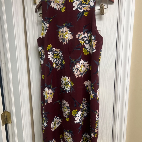 Ann Taylor size 8 Fall Floral dress maroon grey yellow - Picture 3 of 3
